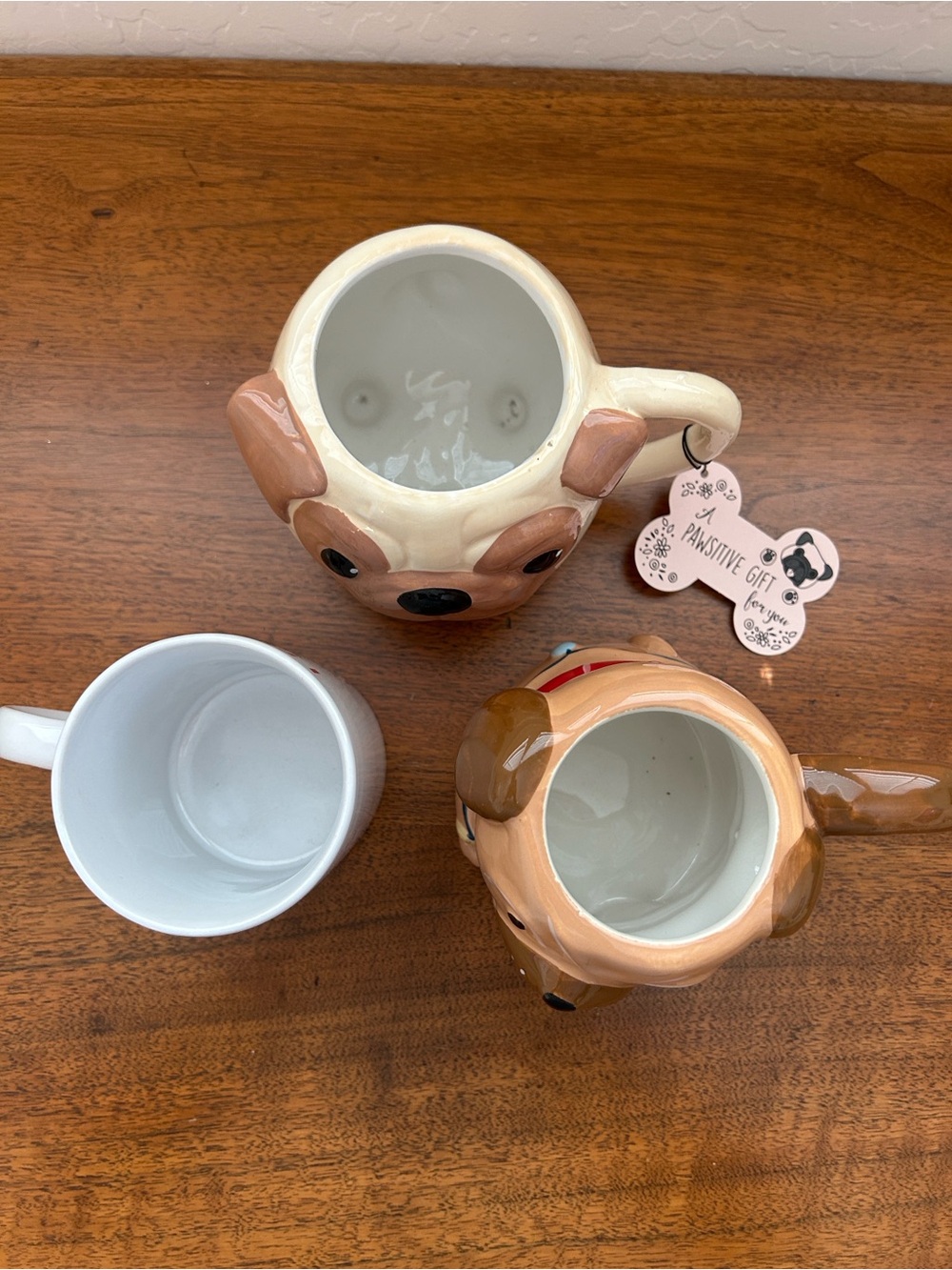 Pug Dog Ceramic Mug Trio - Brown & Cream Pug Mugs - Picture 10 of 11